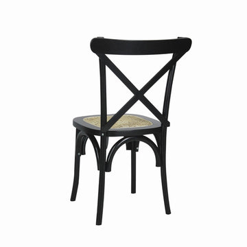 Cassis Traditional X-Back Wood Rattan Dining Chair - JONATHAN Y